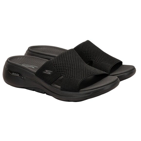Skechers Women's Go Walk Arch Fit Worthy Sandals Color Black Size 9 M - Picture 1 of 12